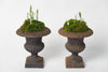 Cute pair small antique French Cast iron urns