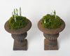 Cute pair small antique French Cast iron urns