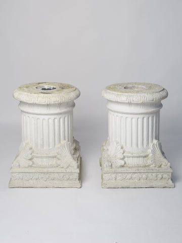 Pair Vintage French Reconstituted Stone Plinths