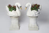 Pair Vintage French Swan Planters