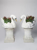 Pair Vintage French Swan Planters