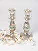 Pair antique French Mercury glass candlesticks