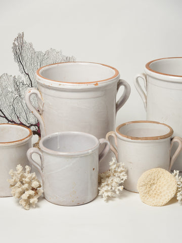 Collection Antique Italian White Confit Pots