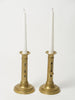 Pair Antique Swedish Brass push up Candlesticks