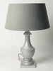 Pair Silver Wooden Table Lamps with shades