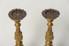 Pair Antique French Gilt Pricket Candlesticks