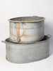 Vintage Galvanised Zinc Bath Planters