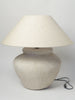 Pair Beautiful Large Textured Jar lamps with Linen shade