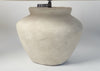 Pair Beautiful Large Textured Jar lamps with Linen shade