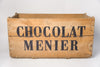 Huge Antique Chocolat Menier Wooden Box