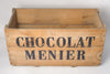 Huge Antique Chocolat Menier Wooden Box