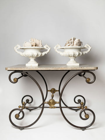 Antique 19th Century French Patisserie Table with marble top