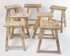 Vintage Rustic Elm Stools