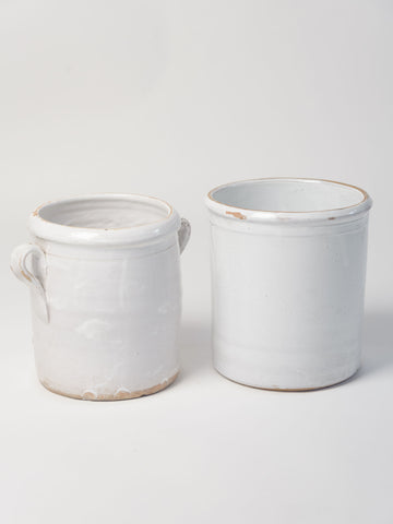 Antique White Italian Confit Pots