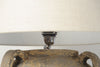 Huge Textured Jar Table Lamp with beige linen shade