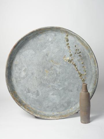 Huge Vintage French Galvanised zinc tray (sap resin collecting)