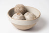 Antique French Stoneware dairy bowl with ivory glaze from Digoin