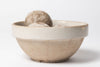 Antique French Stoneware dairy bowl with ivory glaze from Digoin