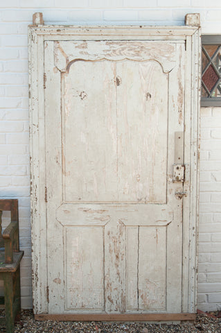 Gorgeous Antique 19th Century French Large Panelled Door with frame - Decorative Antiques UK  - 1