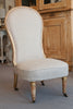 Pretty Antique French Gilt framed Low chair reupholstered in Beige Linen - Decorative Antiques UK  - 2