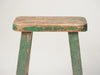 Vintage Hungarian Rustic Stool with green paint