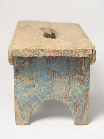 Antique Swedish Milking Stool, original paint