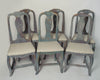 Rare Set of Six Antique Swedish Bergslags Rococo Style Dining Chairs