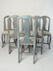 Rare Set of Six Antique Swedish Bergslags Rococo Style Dining Chairs