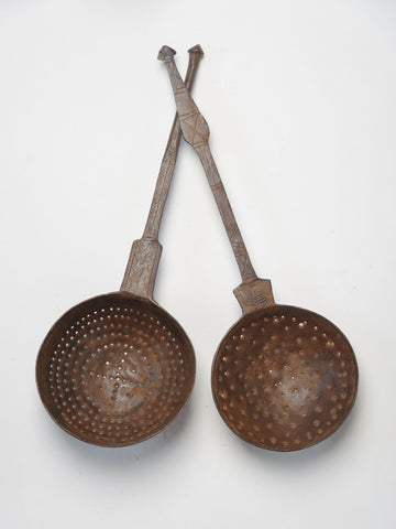 Handcrafted Indian Metal Straining Ladles