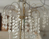 Antique Swedish Brass and Crystal Chandelier Candelabra