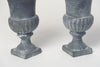 Pair Small Vintage French cast iron urns