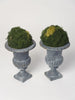 Pair Small Vintage French cast iron urns