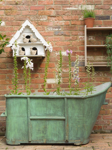 Antique 19th Century French Napoleon IIII Painted Zinc Bath Tub