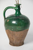 Antique 19th Century French Oil jugs with green glaze