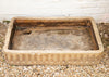 Large antique salt glazed shallow sink with fluted design