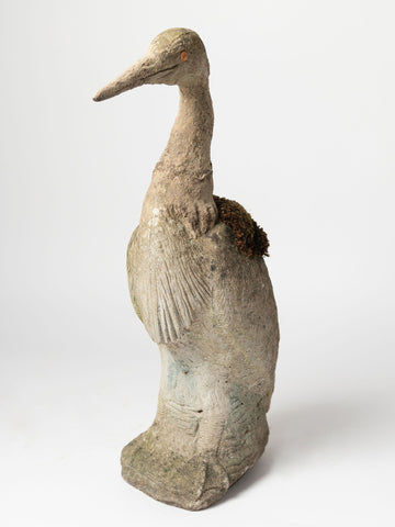 Vintage garden composite stone heron