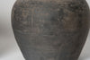 Beautiful large black/beige pottery jar lamp with linen shade