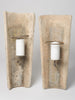 Antique Belgian Tile Hurricane wall lamps