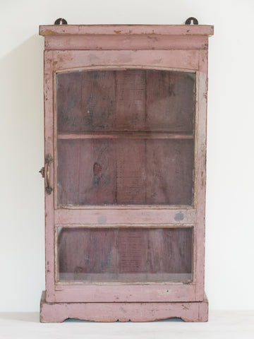 Antique Painted Glazed Wall Cupboard - Decorative Antiques UK - 1