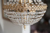 Beautiful Vintage Mid Century Crystal Bag Chandelier - Decorative Antiques UK - 3