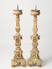 Antique French Wooden Gilt Church Pricket Candlesticks