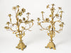 Antique French Floral Gilt Church Candelabras