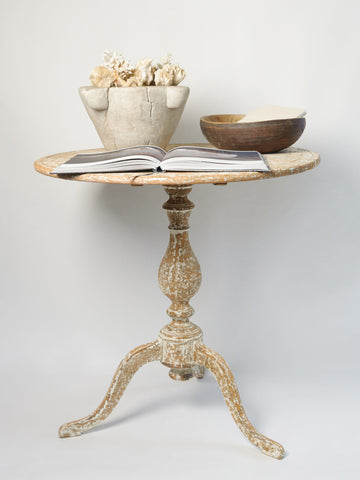 Antique Swedish Round Tilt Top Table