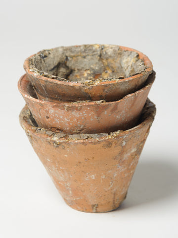 Antique French Pine Resin terracotta pots