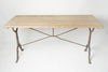 Antique French Cast Iron Bistro table with wooden top