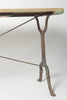 Antique French Cast Iron Bistro table with wooden top