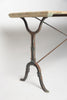 Antique French Cast Iron Bistro table with wooden top