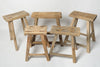 Vintage Rustic Elm Stools