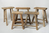 Vintage Rustic Elm Stools