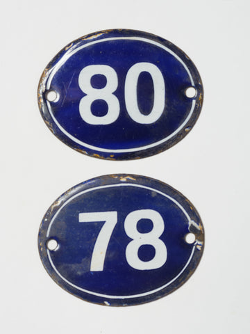 Antique French Enamel numbers